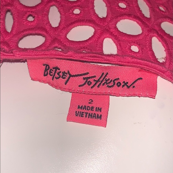 BETSEY JOHNSON HOT PINK CROCHET DRESS - Picture 8 of 9